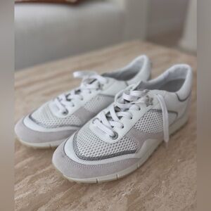 Jimmy Choo White and Gray Mesh Sneakers NEW
